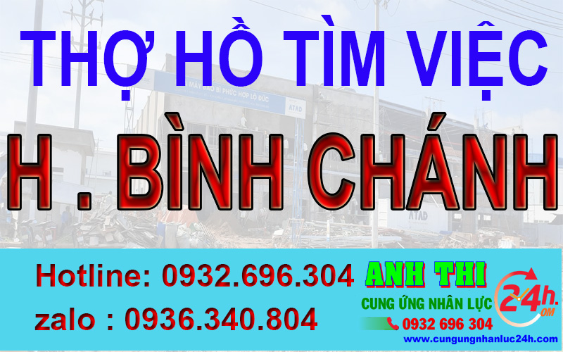 Thợ hồ xin việc tại huyện Bình Chánh