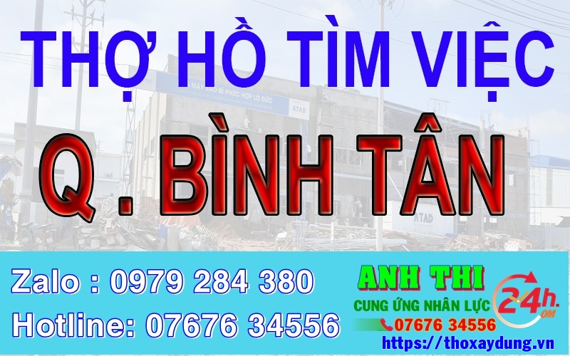 Thợ hồ Quận Bình Tân, TP HCM