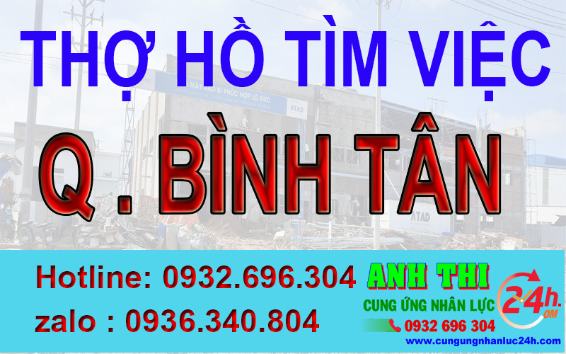 Thợ hồ đăng ký xin việc tại quận Bình Tân
