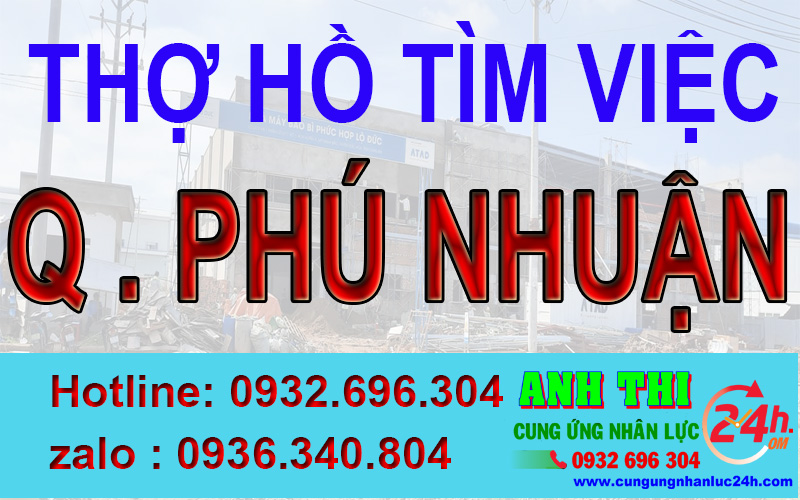 Thợ hồ đăng ký xin việc tại quận Phú Nhuận