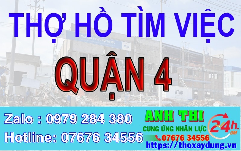 Thợ hồ Quận 4. TP HCM