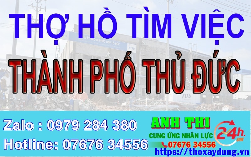 Thợ hồ Quận 9, TP Thủ Đức