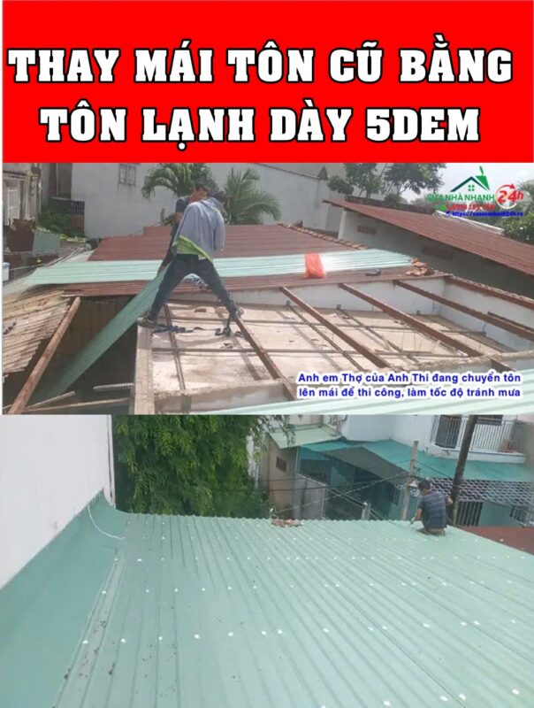 Thay mái tôn nhà cấp 4