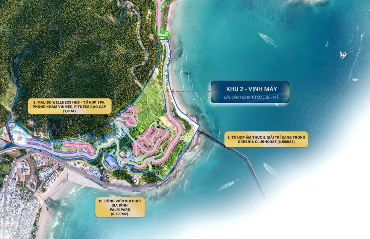 Mặt bằng tiện ích phân khu Vịnh Mây